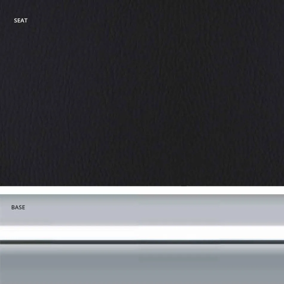 Taburete fijo en ecopiel, diseño moderno Al.65 cm - Alina Viadurini