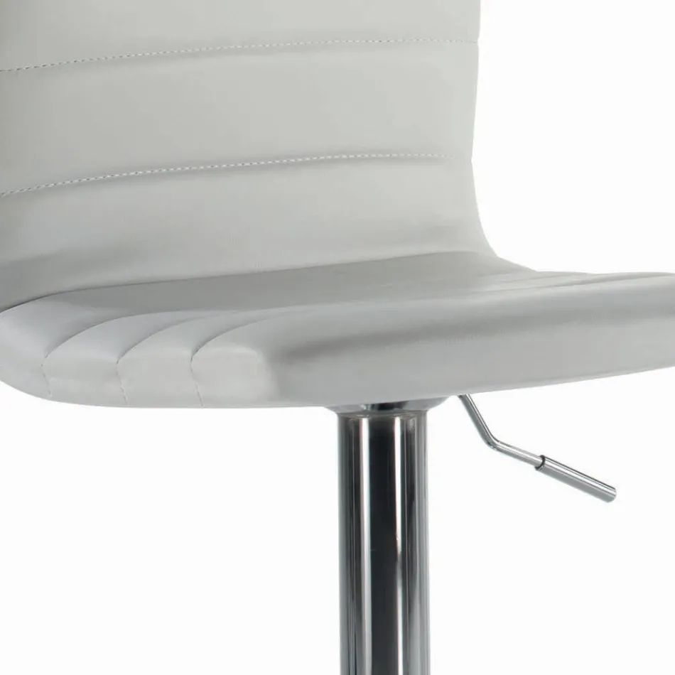 Taburete Giratorio con Respaldo en Diferentes Tamaños Made in Italy - Parma Viadurini