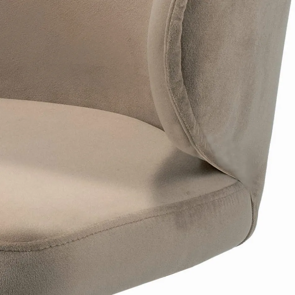 Taburete giratorio con asiento de terciopelo y base de acero Made in Italy - Adria Viadurini