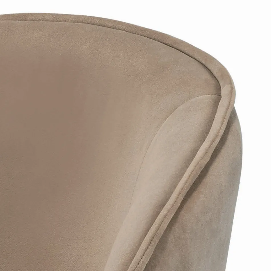 Taburete giratorio con asiento de terciopelo y base de acero Made in Italy - Adria Viadurini