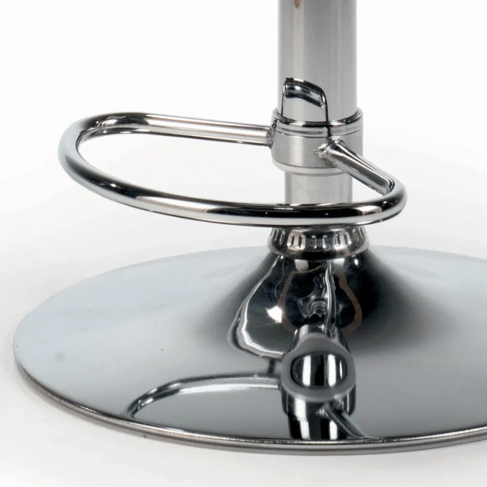 Taburete giratorio con asiento de terciopelo y base de acero Made in Italy - Adria Viadurini