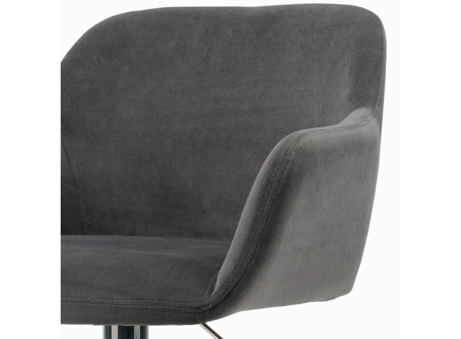 Taburete giratorio con asiento tapizado y base de acero Made in Italy - Arona Viadurini