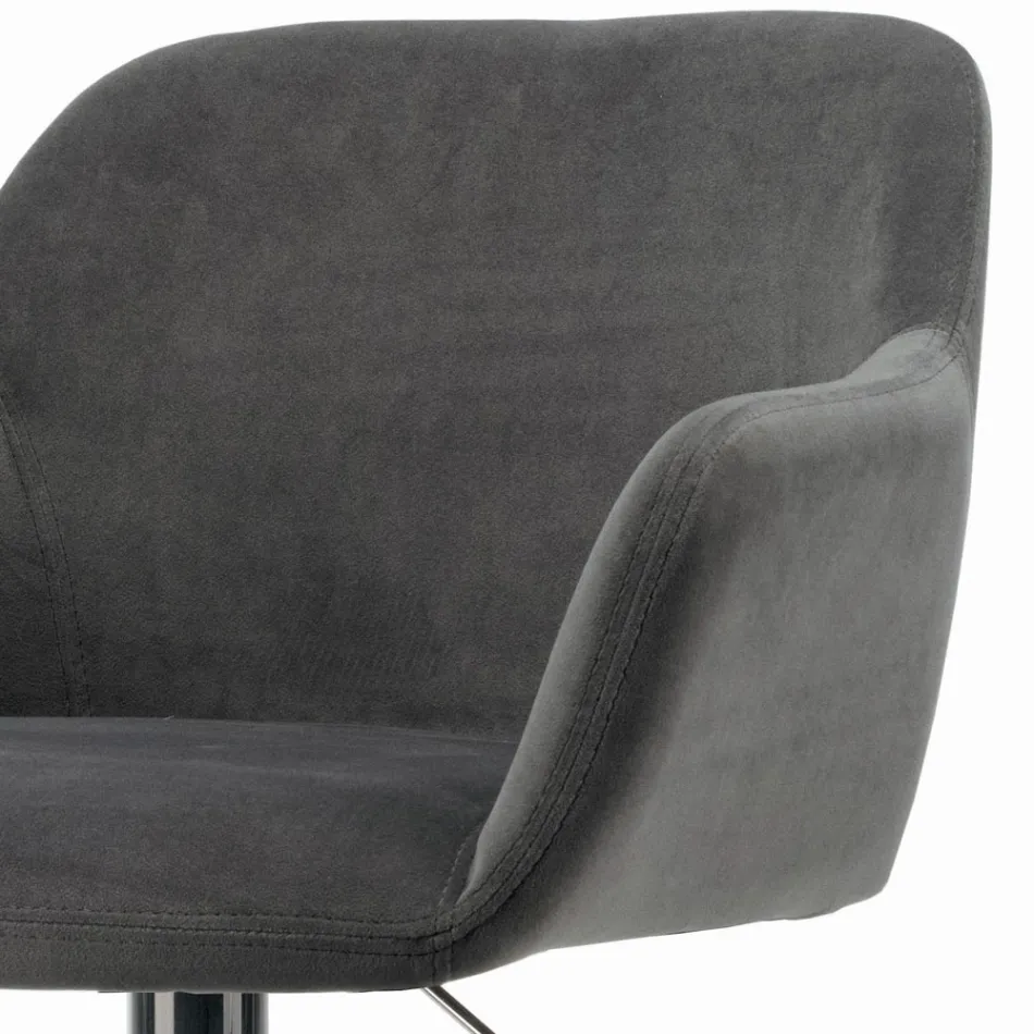 Taburete giratorio con asiento tapizado y base de acero Made in Italy - Arona Viadurini