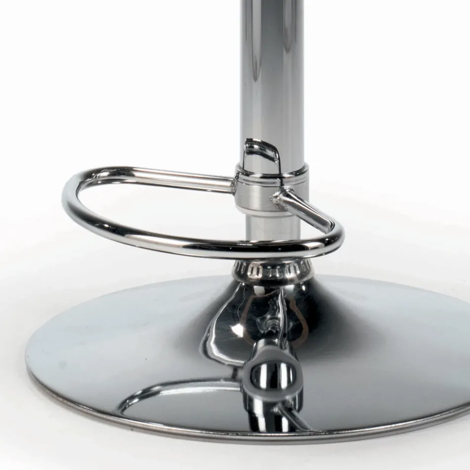 Taburete giratorio con asiento tapizado y base de acero Made in Italy - Arona Viadurini