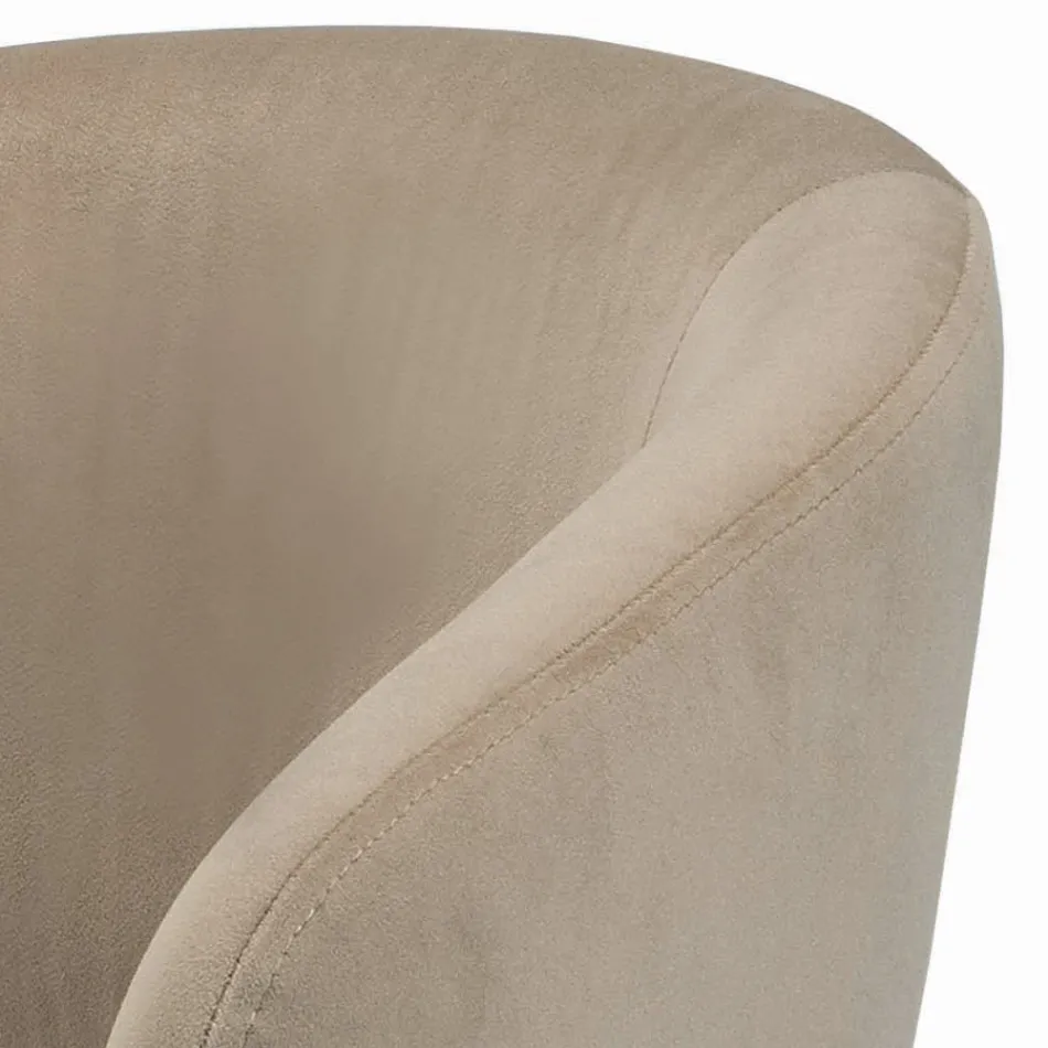 Taburete giratorio y regulable en altura en terciopelo y acero - Alassio Viadurini