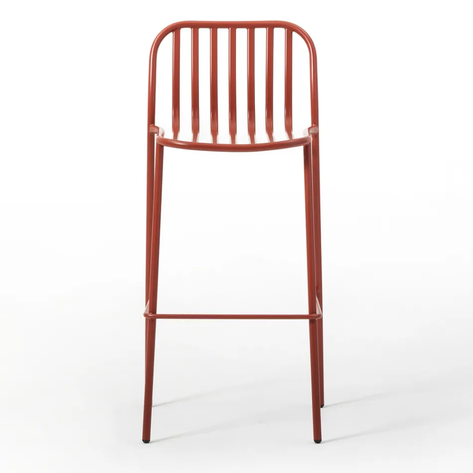 Taburete Apilable de Exterior de Metal Made in Italy 2 Piezas - Simply Viadurini