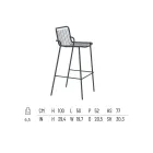 Taburete de exterior apilable en metal Made in Italy 2 piezas - Vikas Viadurini