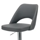 Taburete en ecopiel y acero con elevación a gas Made in Italy - Lorenza Viadurini