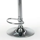 Taburete en ecopiel y acero con elevación a gas Made in Italy - Lorenza Viadurini