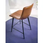 Taburete en piel sintética efecto piel H 80, base 4 patas - Ovid Viadurini