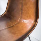 Taburete en piel sintética efecto piel H 80, base 4 patas - Ovid Viadurini