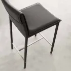 Taburete moderno en metal y acero y cuero ecológico fabricado en Italia Prato Viadurini