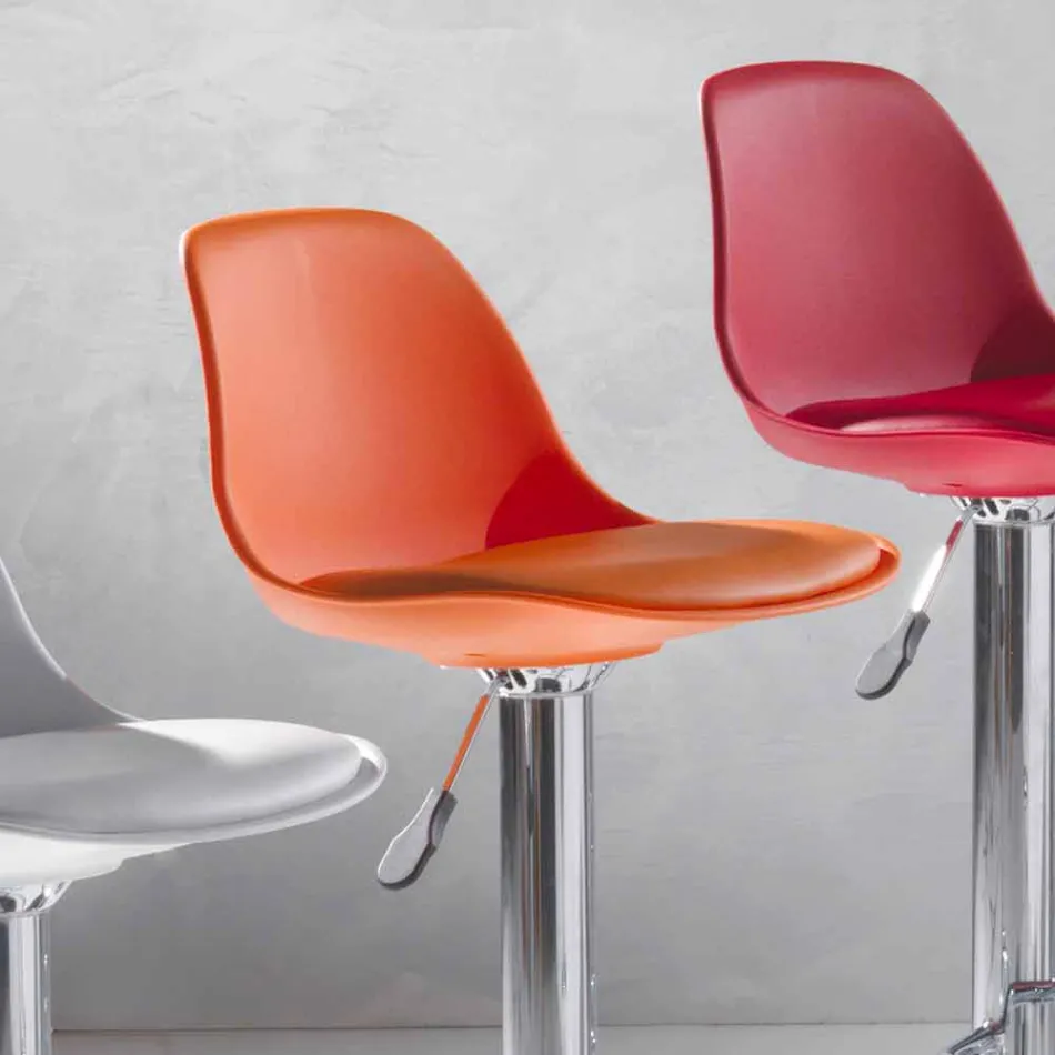 Taburete de polipropileno, diseño moderno y elevable - Rosa Viadurini