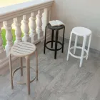 Taburete de Polipropileno Reforzado con Fibra de Vidrio en Diferentes Colores - Neev Viadurini