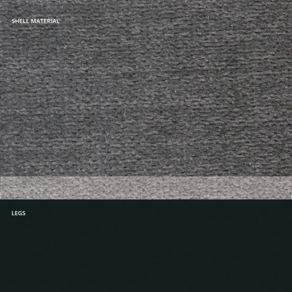 Taburete en Tela y Metal Antracita Diseño Made in Italy - Marianet Viadurini