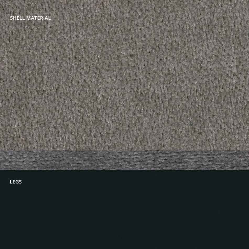 Taburete en Tela y Metal Antracita Diseño Made in Italy - Marianet Viadurini