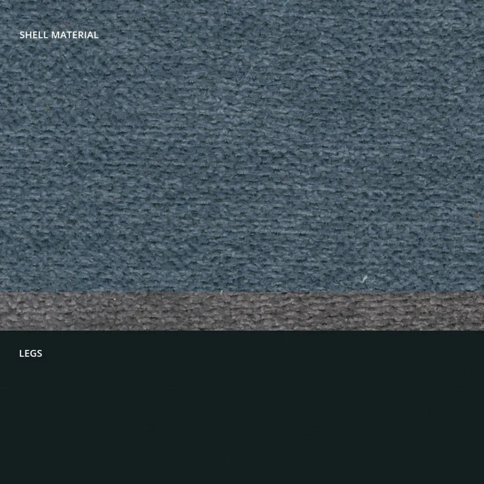 Taburete en Tela y Metal Antracita Diseño Made in Italy - Marianet Viadurini