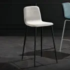 Taburete en Tela y Metal Antracita Diseño Made in Italy - Nautilus Viadurini