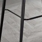 Taburete en tejido de fibra efecto piel y metal Made in Italy - Gohan Viadurini