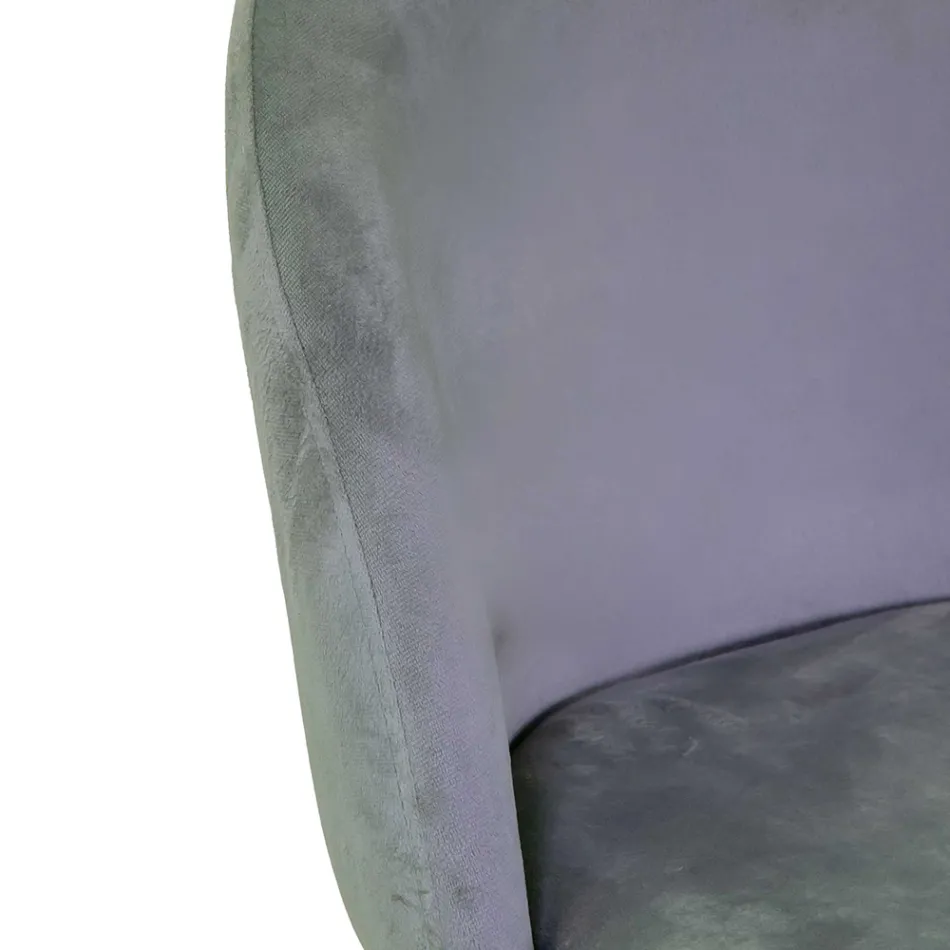 Taburete de terciopelo con estructura de metal en diferentes acabados - Penna Viadurini