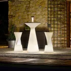 Taburete de exterior luminoso en polietileno con LED Made in Italy - Desmond Viadurini