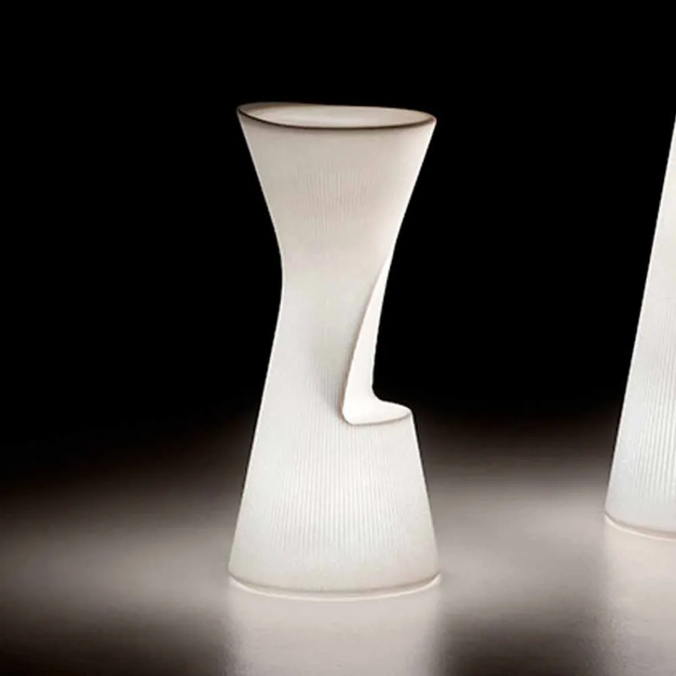 Taburete de exterior luminoso en polietileno con LED Made in Italy - Desmond Viadurini