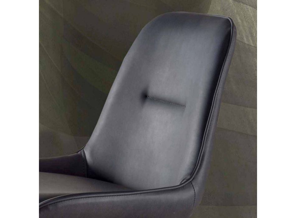 Taburete moderno H 80 cm, asiento en ecopiel nabuk - Ines Viadurini