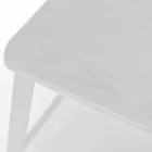 Taburete moderno de metal con asiento y respaldo en madera, 2 piezas - Habibi Viadurini