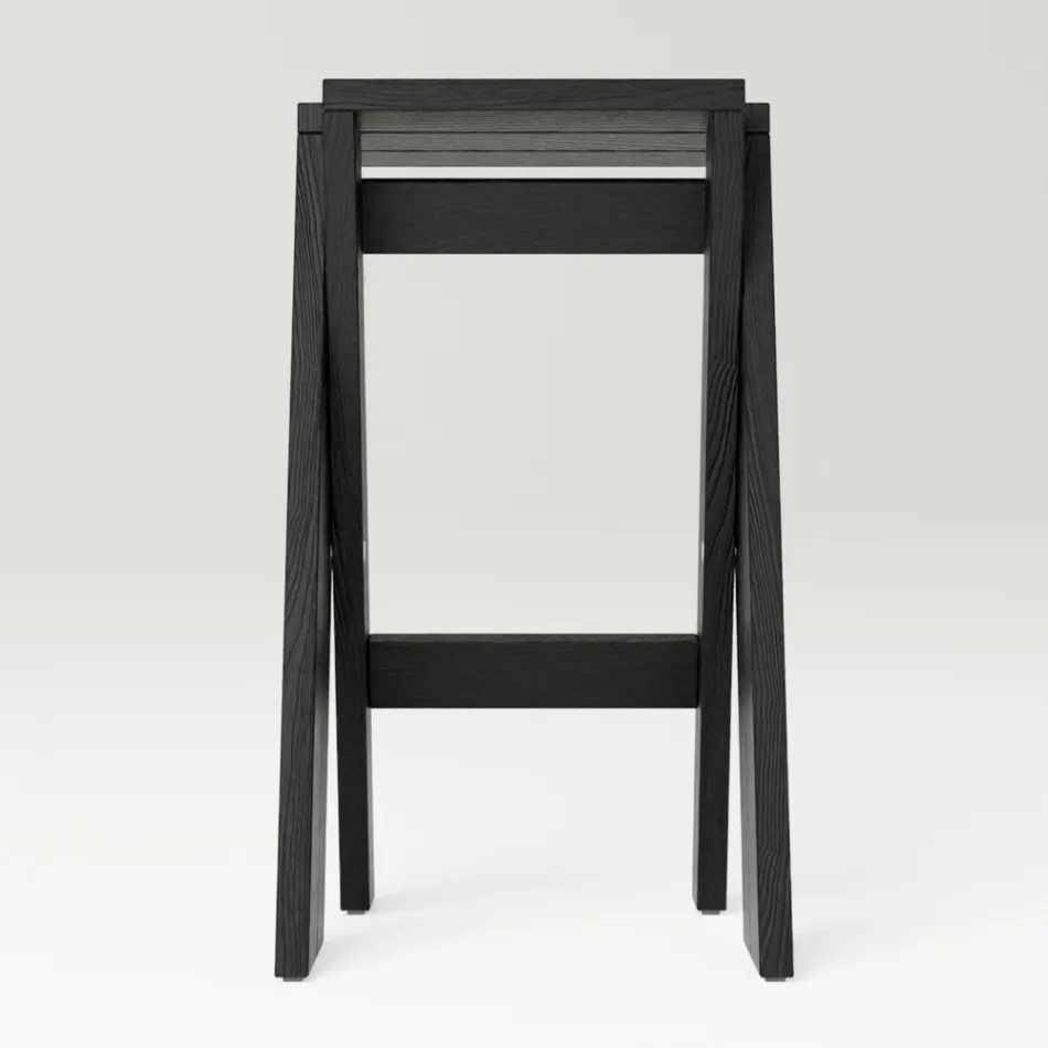 Taburete plegable y apilable de fresno macizo - Write Viadurini