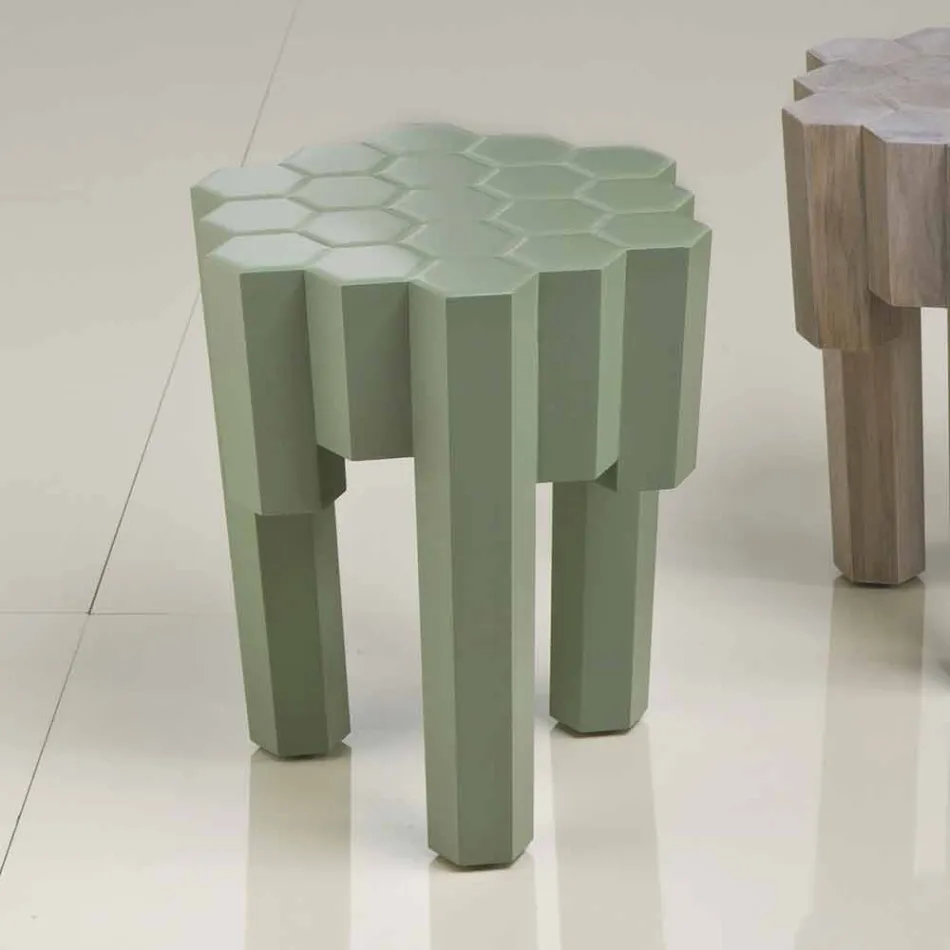 Taburete de diseño de madera maciza / mesa de centro, L38xD38 cm, Begga Viadurini