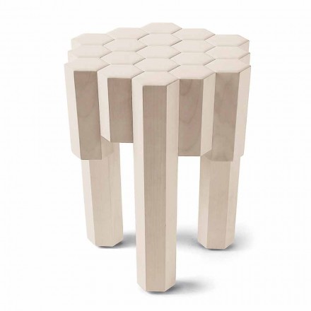 Taburete de diseño de madera maciza / mesa de centro, L38xD38 cm, Begga Viadurini