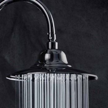 Cabezal de ducha clásico de acero con brazo de ducha de latón Made in Italy - Jeko