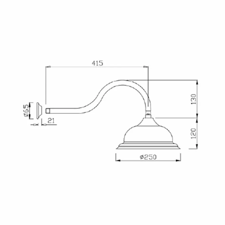 Cabezal de ducha anti-cal en acero y latón clásico Made in Italy - Mingo Viadurini