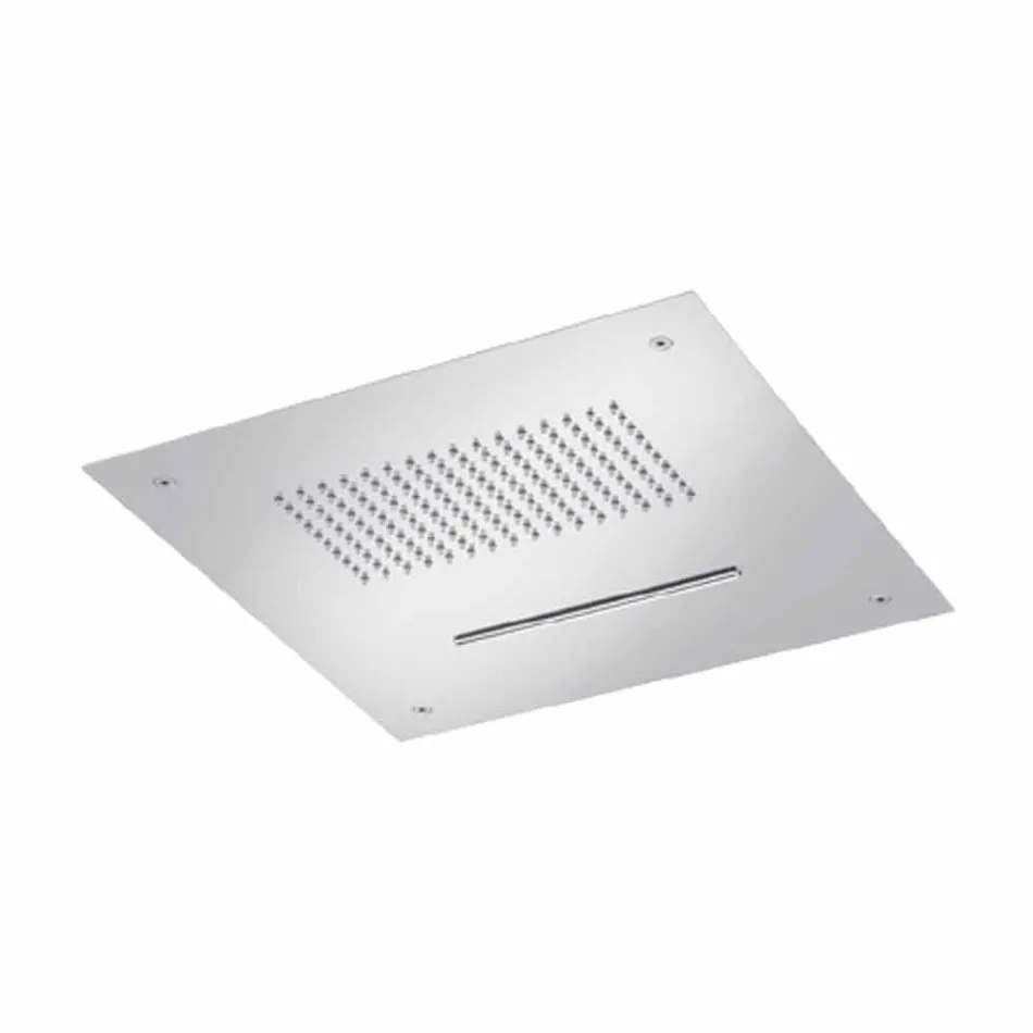 Cabezal de ducha de techo de acero con doble chorro Made in Italy - Quinto Viadurini