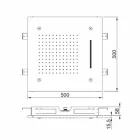 Cabezal de ducha de techo de acero inoxidable con 3 jets Made in Italy - Frido Viadurini
