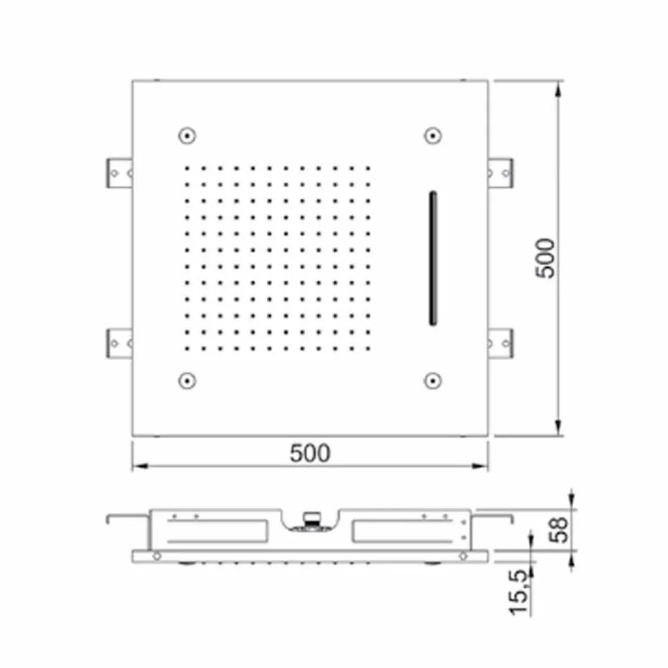 Cabezal de ducha de techo de acero inoxidable con 3 jets Made in Italy - Frido Viadurini