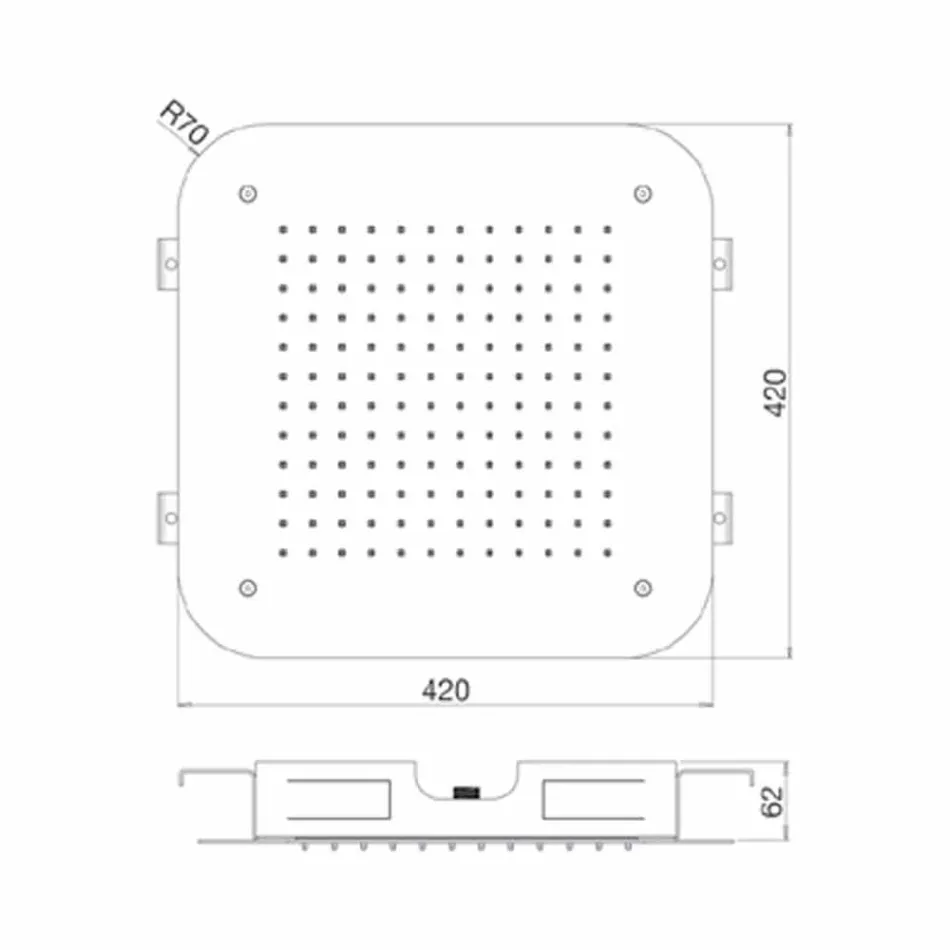 Cabezal de ducha de techo de un solo chorro de acero inoxidable Made in Italy - Elcan Viadurini