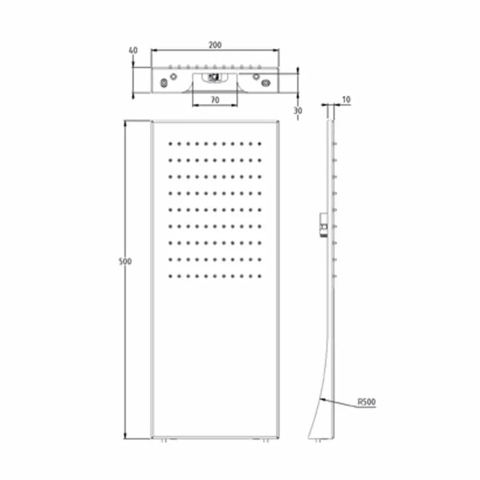 Cabezal de ducha de acero inoxidable con chorro de lluvia Made in Italy - Fiordo Viadurini