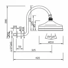 Cabezal de ducha de latón con brazo de arco clásico Made in Italy - Bisco Viadurini