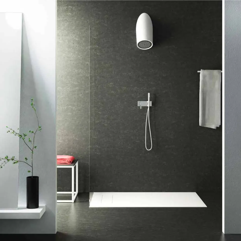 Cabezal de ducha de pared moderno en Luxolid hecho en Italia, Rubano Viadurini
