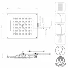 Cabezal de ducha moderno de cuatro funciones y terapia de colores Dream Viadurini