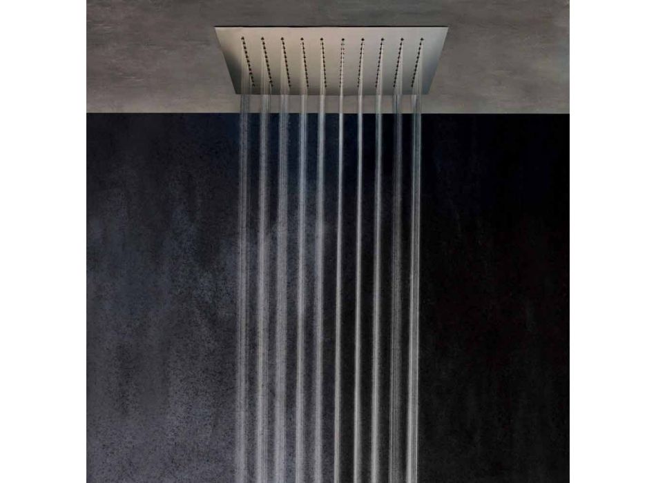 Cabezal de ducha de techo cuadrado en acero Made in Italy - Almidón