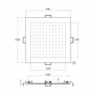 Cabezal de ducha de techo cuadrado en acero Made in Italy - Almidón Viadurini