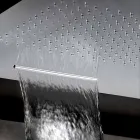 Cabezal de ducha cuadrado de acero inoxidable con doble chorro Made in Italy - Nello Viadurini