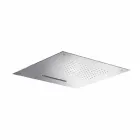 Cabezal de ducha cuadrado de acero inoxidable con doble chorro Made in Italy - Nello Viadurini