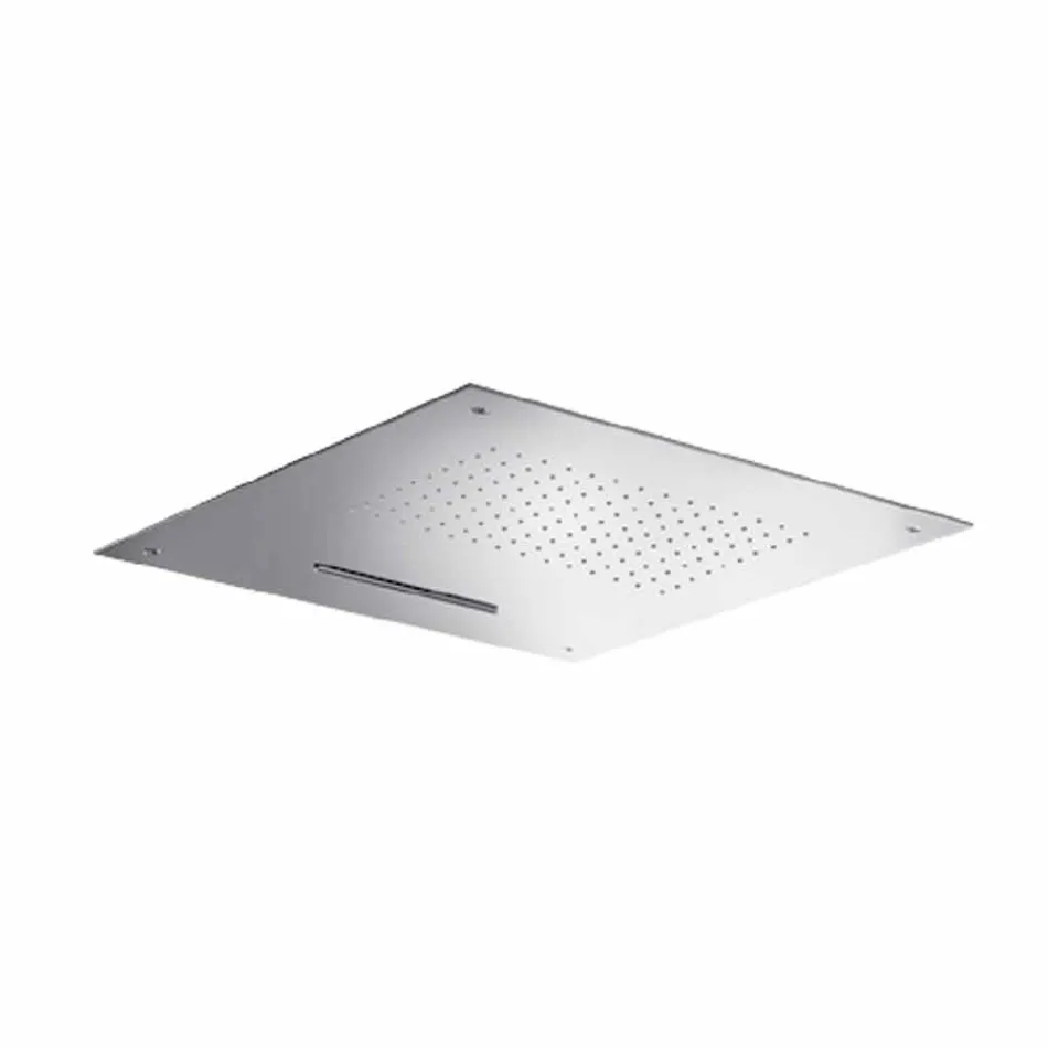 Cabezal de ducha cuadrado de acero inoxidable con doble chorro Made in Italy - Nello Viadurini