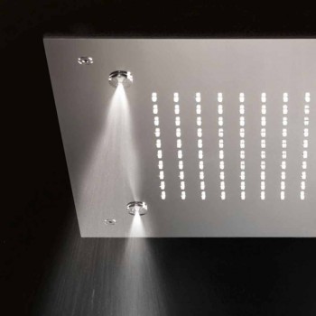 Cabezal de ducha cuadrado de acero inoxidable con nebulizadores Made in Italy - Selmo