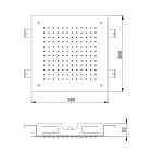 Cabezal de ducha cuadrado de un solo chorro en acero inoxidable Made in Italy - Jet Viadurini