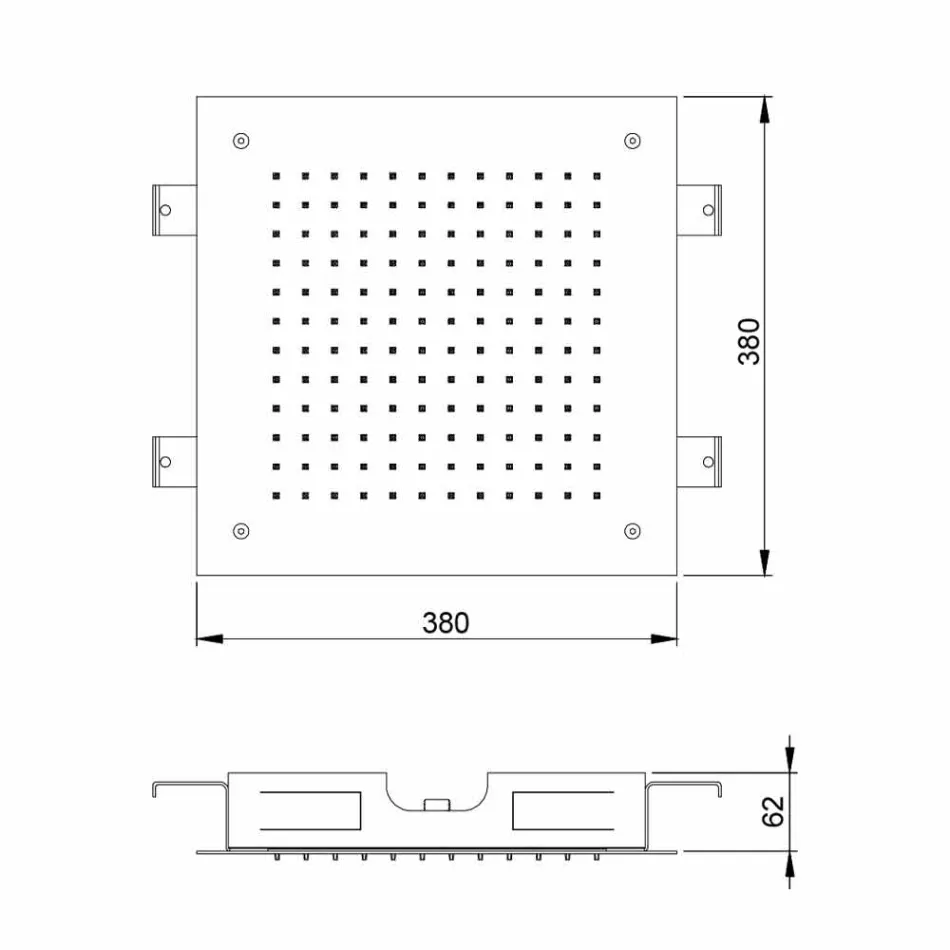 Cabezal de ducha cuadrado de un solo chorro en acero inoxidable Made in Italy - Jet Viadurini