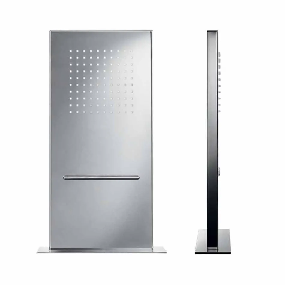 Cabezal de ducha de pared rectangular de acero inoxidable Made in Italy - Anito Viadurini